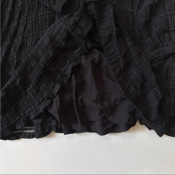 NWT Anine Bing Viola Lattice-Trimmed Plissé Stretch-knit Dress In Black - Medium - Picture 10 of 16